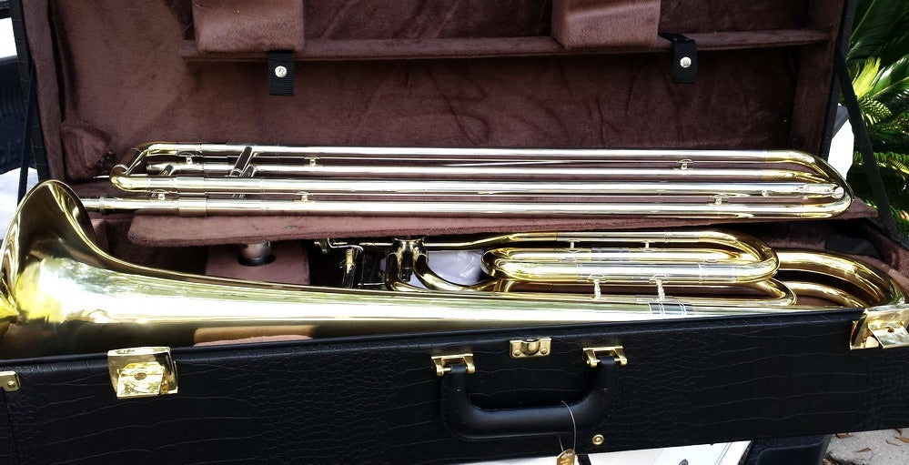 The O'Malley Bb Double Slide Contrabass Trombone from O'Malley Musical  Instruments