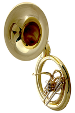 Shiny John Packer JP2057 Sousaphone with large bell and responsive valves, ideal for marching bands.