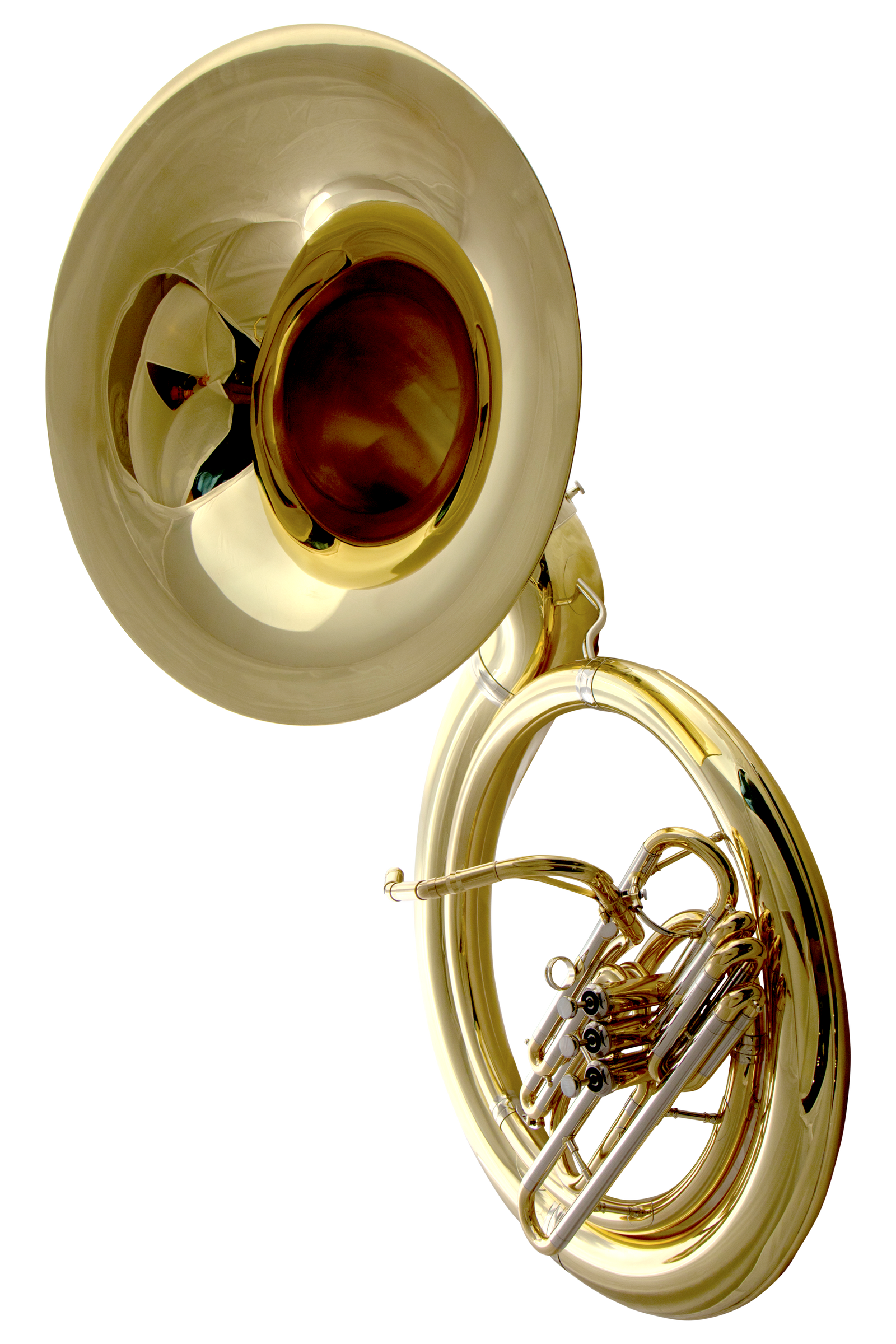 Shiny John Packer JP2057 Sousaphone with large bell and responsive valves, ideal for marching bands.